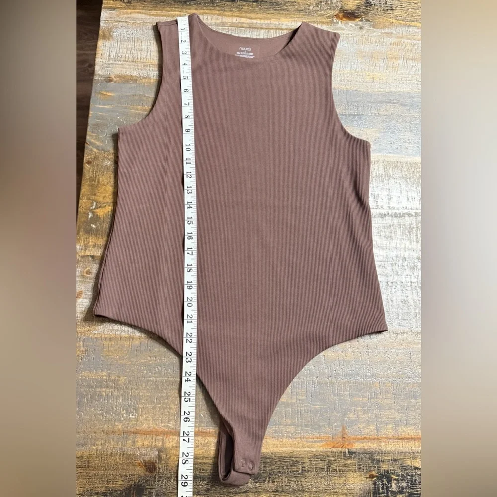 nuuds ribbed crewneck tank Bodysuit- coffee - Picture 5 of 6